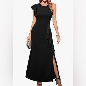 Woosea | Dresses | Woosea Women Sleeveless V Neck Split Evening Cocktail  Long Dress Nwt Large | Poshmark